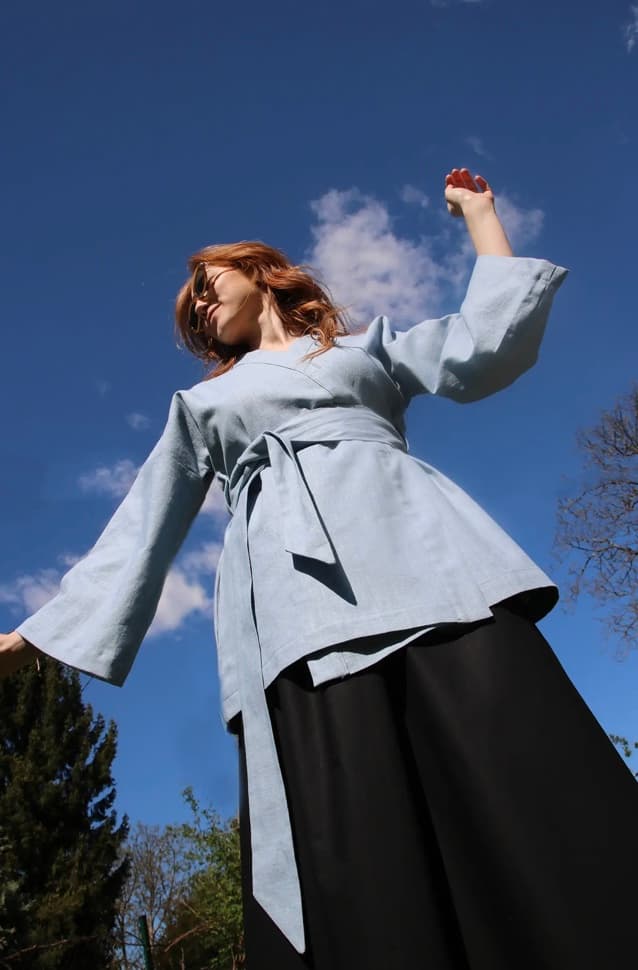 Linen kimono jacket