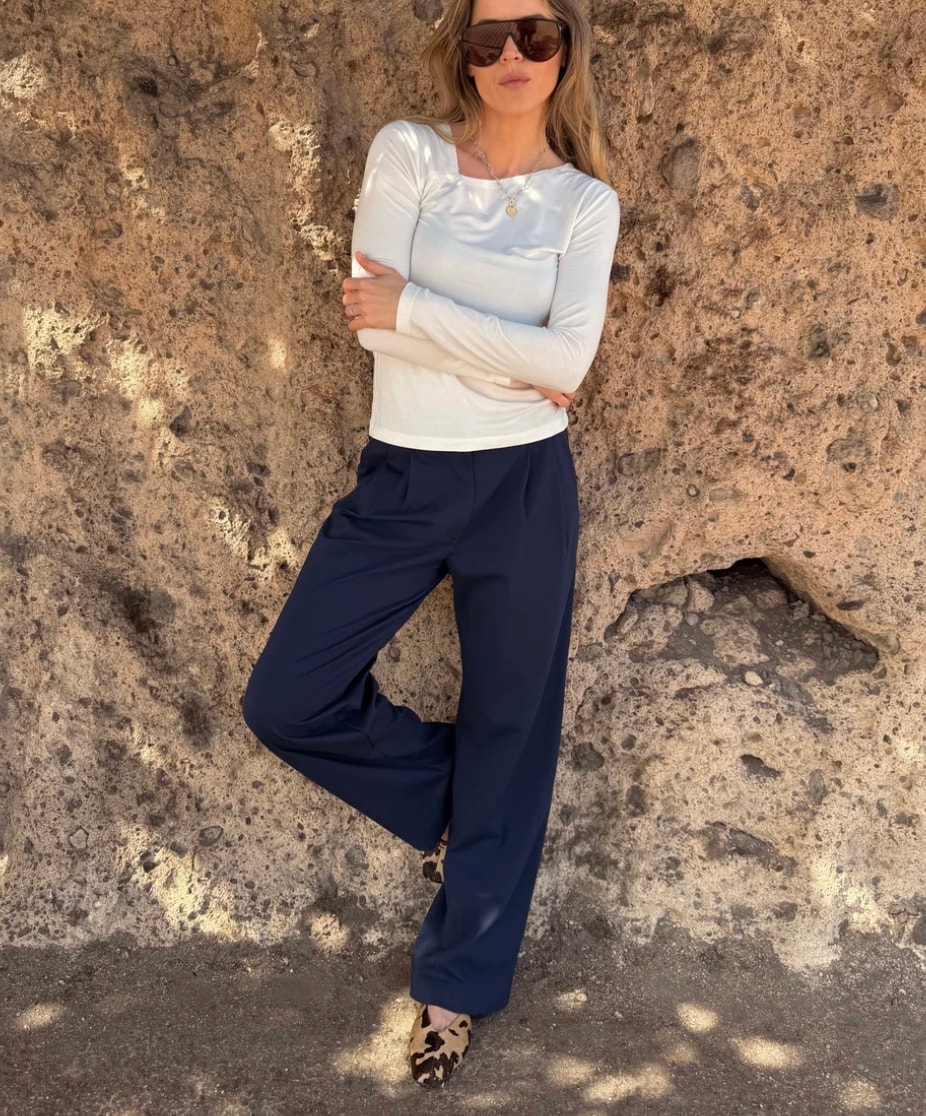 LUVA Long sleeve Blouse with Asymmetrical Neckline