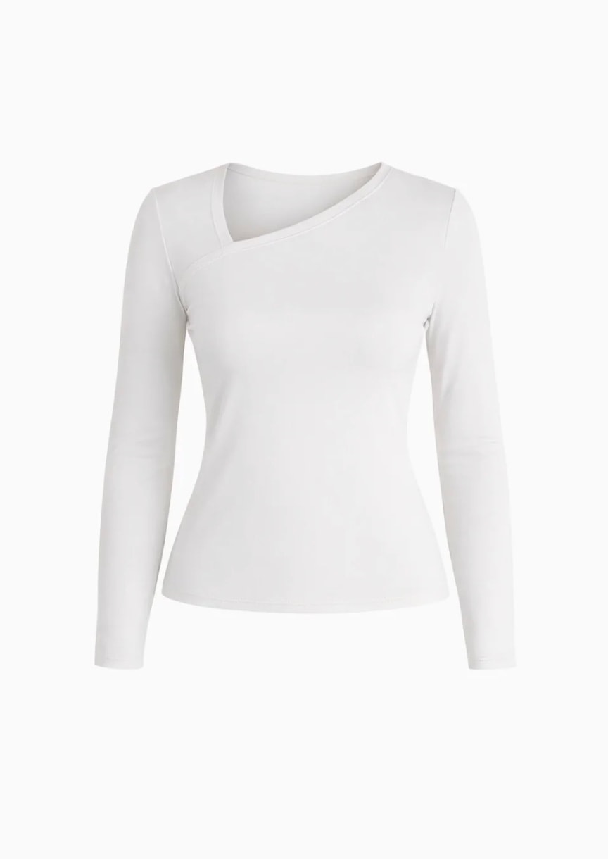 LUVA Long sleeve Blouse with Asymmetrical Neckline
