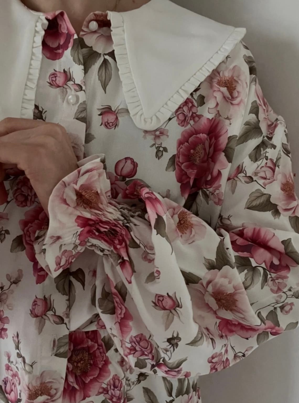 ROSALINA DREAM floral blouse with collar